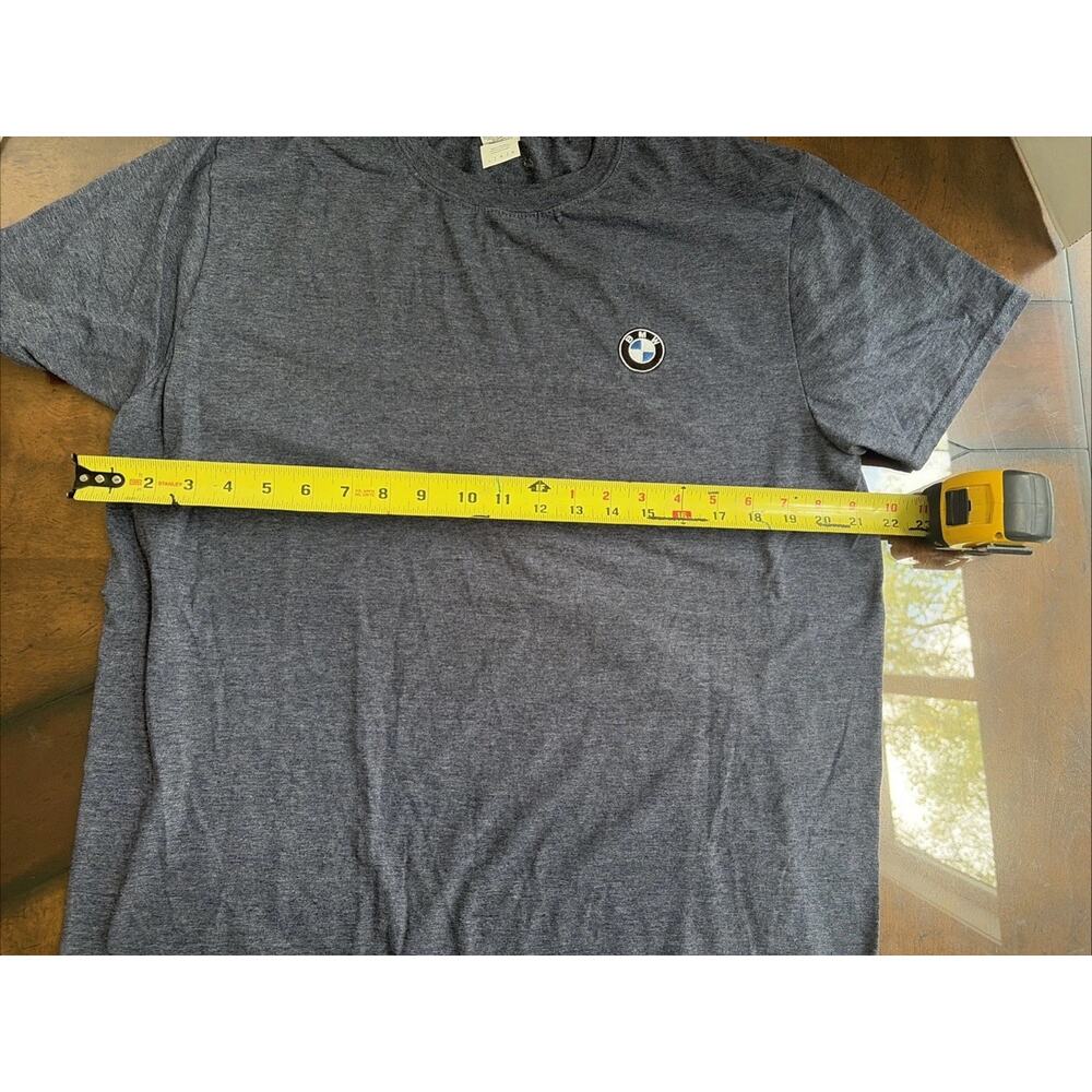 BMW T-Shirts long short - cotton blend gray blue mens XL Large - Picture 9 of 9